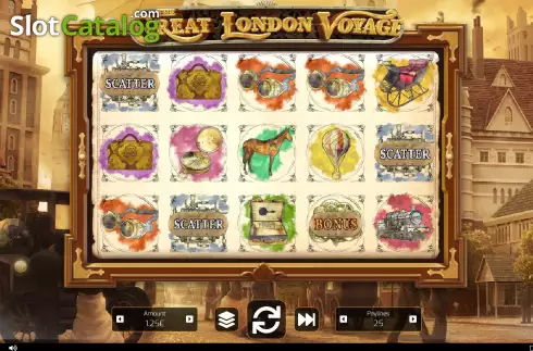 Game screen. The Great London Voyage slot