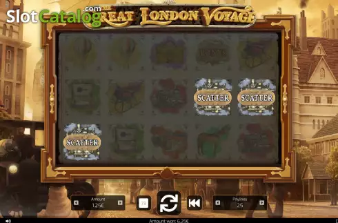 Free Spins Game screen. The Great London Voyage slot