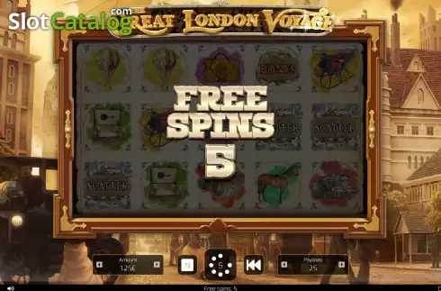 Free Spins Game screen 2. The Great London Voyage slot