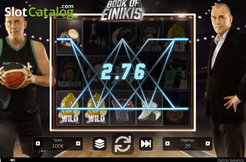Win screen 2. Book of Einikis slot