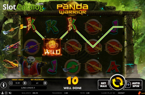 Écran6. Panda Warrior (Swintt) Machine à sous