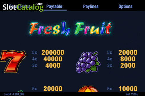 Écran6. Fresh Fruit (Swintt) Machine à sous
