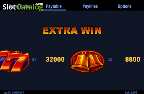 Paytable . Extra Win slot