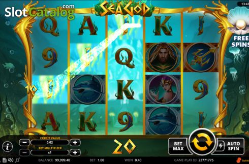 Win screen. Sea God (Swintt) slot