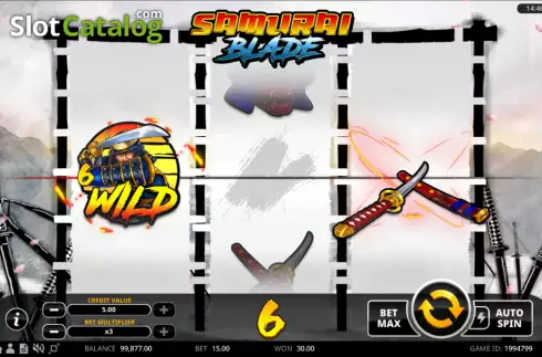 Win screen. Samurai Blade slot