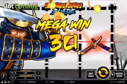 Mega win screen. Samurai Blade slot