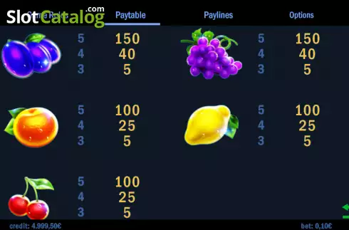 Paytable screen 2. Seven Books Unlimited slot