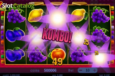 Kombo Win screen. 7 Fresh Fruits slot