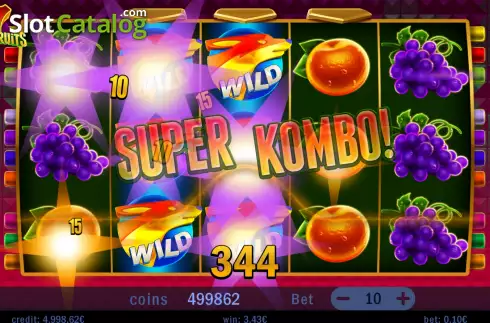 Super Kombo Win screen. 7 Fresh Fruits slot