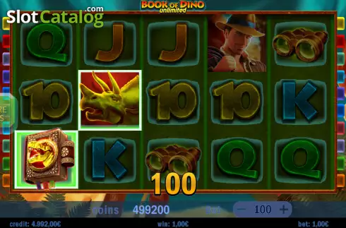 Win screen 2. Book of Dino Unlimited slot