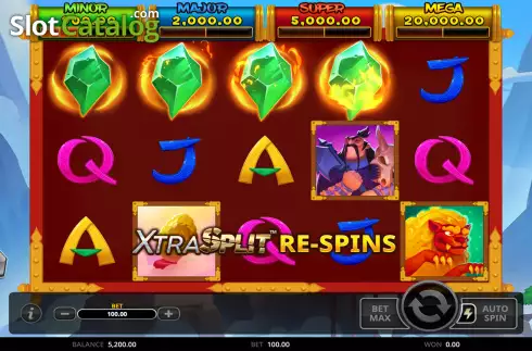 Respins Win Screen. Jade Blade XtraSplit slot