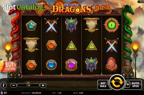 Game Screen. Path of Dragons slot