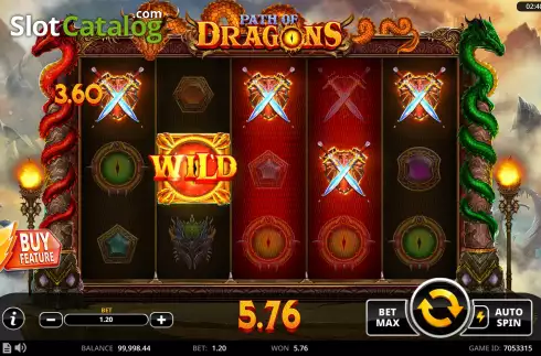Win Screen. Path of Dragons slot