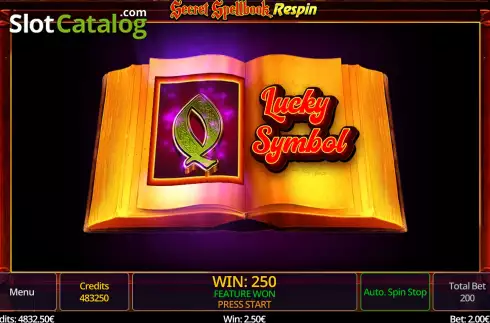 Free Spins Win Screen 2. Secret Spellbook Respin slot