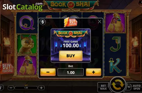 Buy Feature Screen. Book of Shai slot