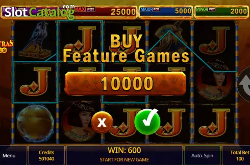 Buy Feature Screen. Cleopatras Pearls slot