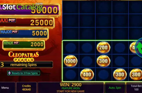 Bonus Game Win Screen 2. Cleopatras Pearls slot