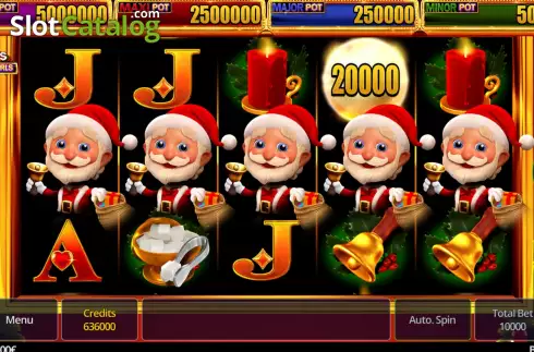 Game screen. Santa's Pots and Pearls slot
