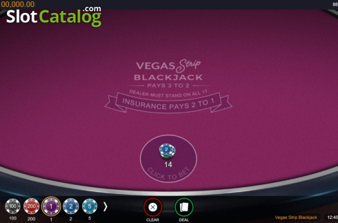 Ekran2. Vegas Strip Blackjack (Switch Studios) yuvası