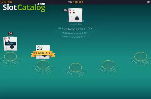 Win screen. Premier Blackjack with Side Bets slot