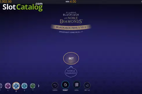 Skärmdump2. Classic Blackjack with Noble Diamonds slot