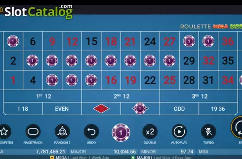 Game screen 2. Roulette Mega Moolah slot