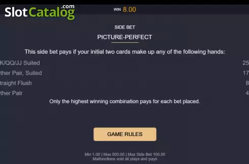 Captura de tela6. Classic Blackjack with Picture-Perfect Bonus slot