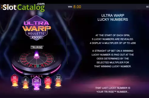 Special feature screen. Ultra Warp Roulette slot