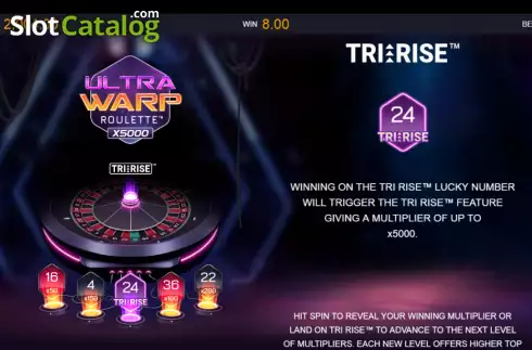 Special feature screen 2. Ultra Warp Roulette slot