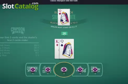 Game screen. Classic Blackjack Side Bet Suite slot
