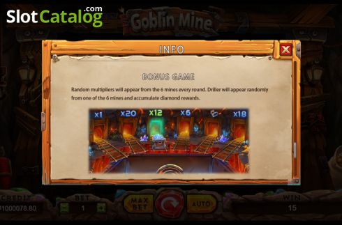 Bonus game screen. Goblin Mine slot