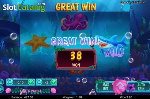 Win Screen. Shark! slot