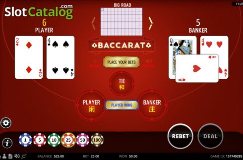 Win screen. Baccarat (RNGPlay) slot