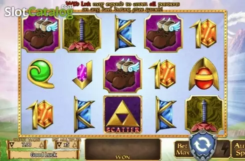 Game Workflow screen . The legend of Link slot