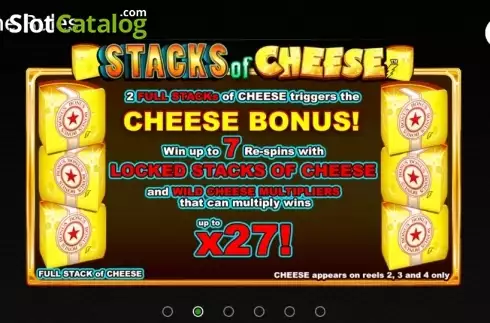 Paytable 2. Stacks of Cheese slot