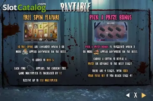 Paytable 2. The Hopping Dead slot