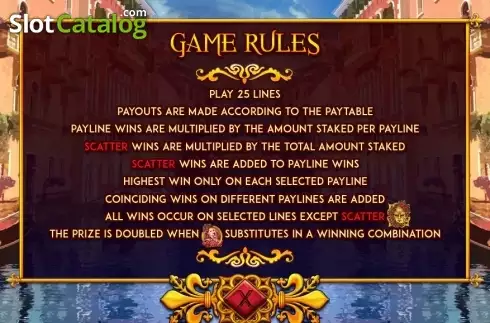 Paytable 3. Rose of Venice slot