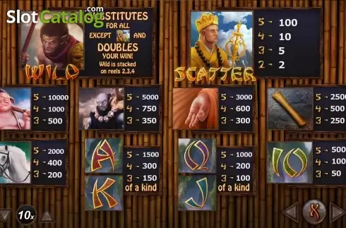 Paytable 1. The Journey West slot