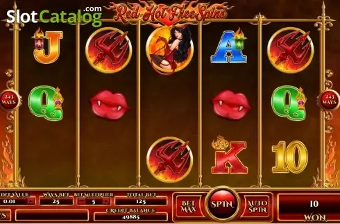 Win Screen . Red Hot Free Spins slot