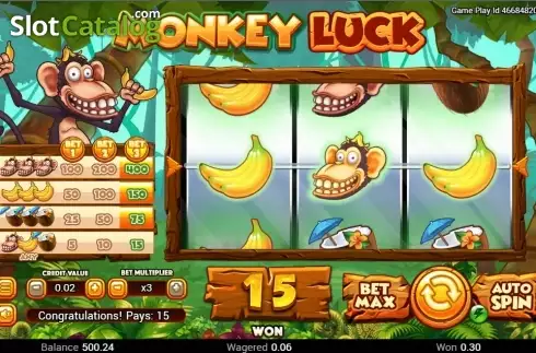 Win screen. Monkey Luck slot