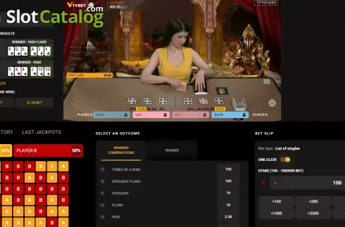 Game screen 5. Teen Patti (TV Bet) slot