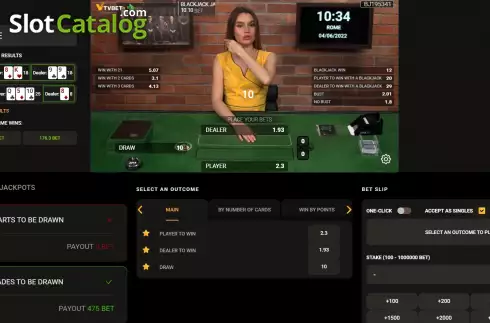 Game screen 2. Blackjack (TV Bet) slot