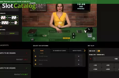 Game screen 3. Blackjack (TV Bet) slot
