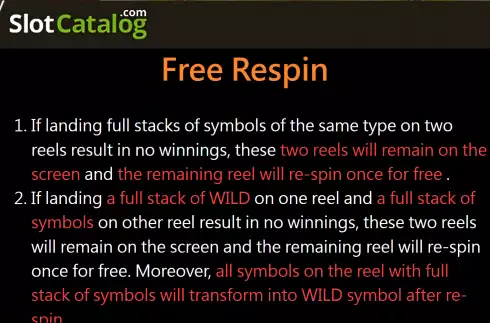 Free Respin screen. Golden Joker (TaDa Gaming) slot