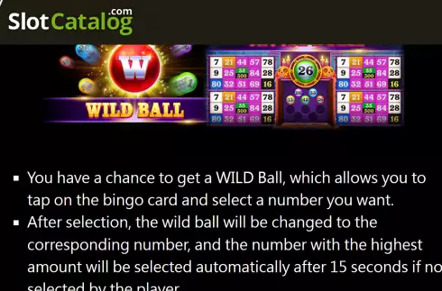 Wild Ball screen. Calaca Bingo slot
