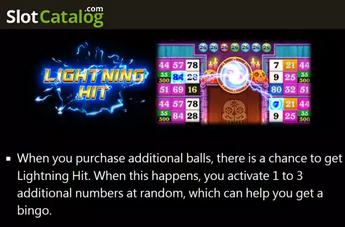 Lightning Hit screen. Calaca Bingo slot