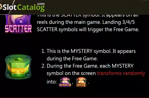 Mystery symbol screen. Master Tiger slot