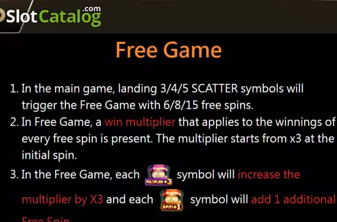 Free Games screen. Master Tiger slot