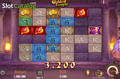 Win screen. Golden Temple (TaDa Gaming) slot