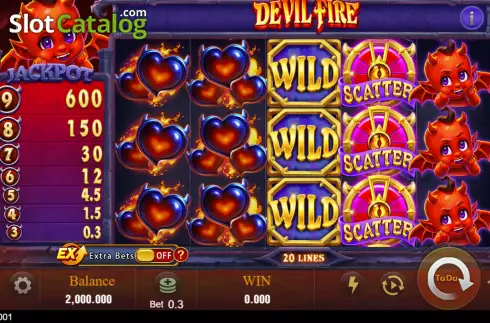 Reels screen. Devil Fire slot
